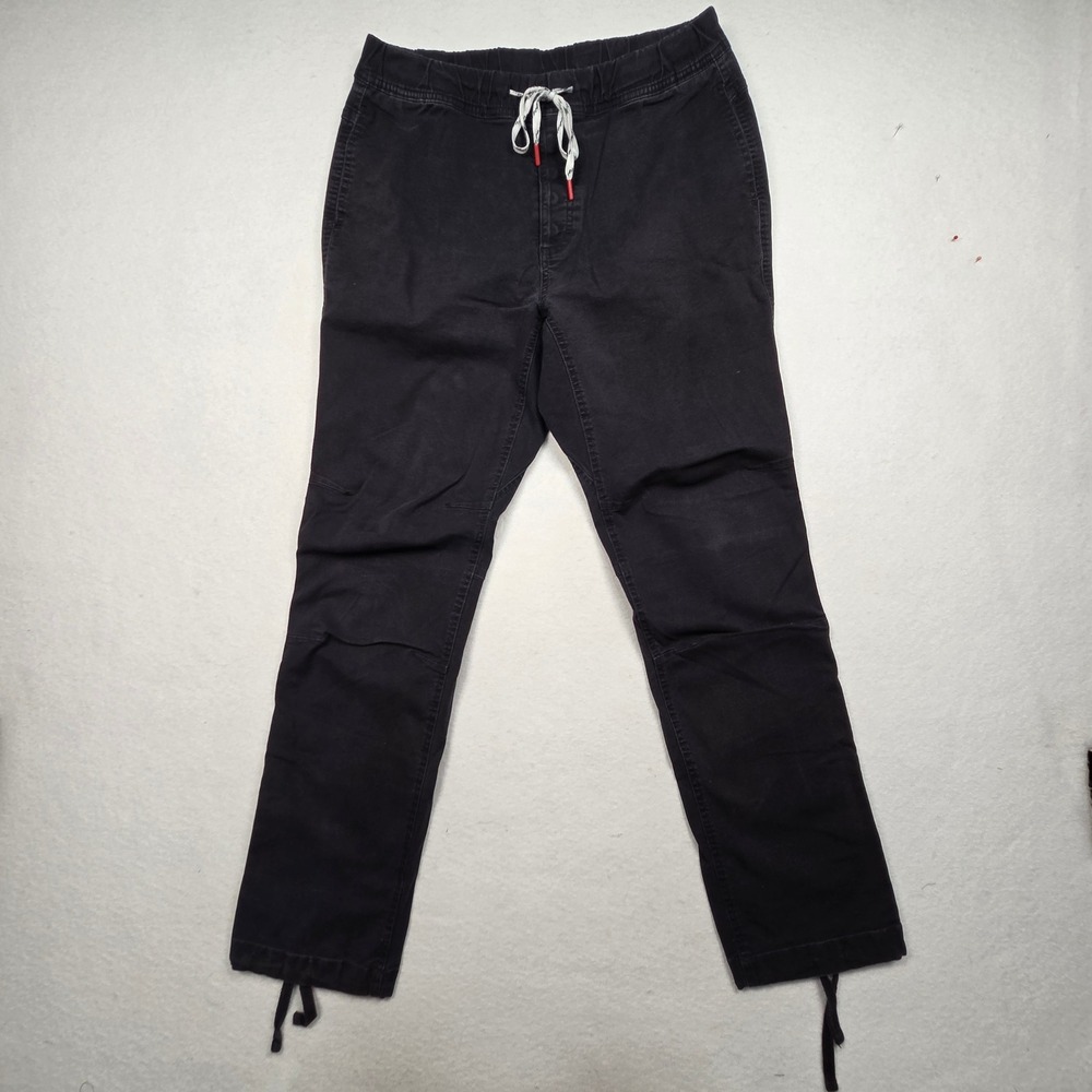 Topo Designs Dirt  Pants Mens Medium Black Organic Cotton Articulated Knee Cinch